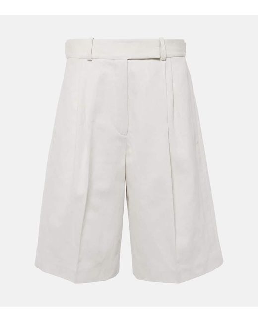 Proenza Schouler White Jenny Cotton And Linen Bermuda Shorts