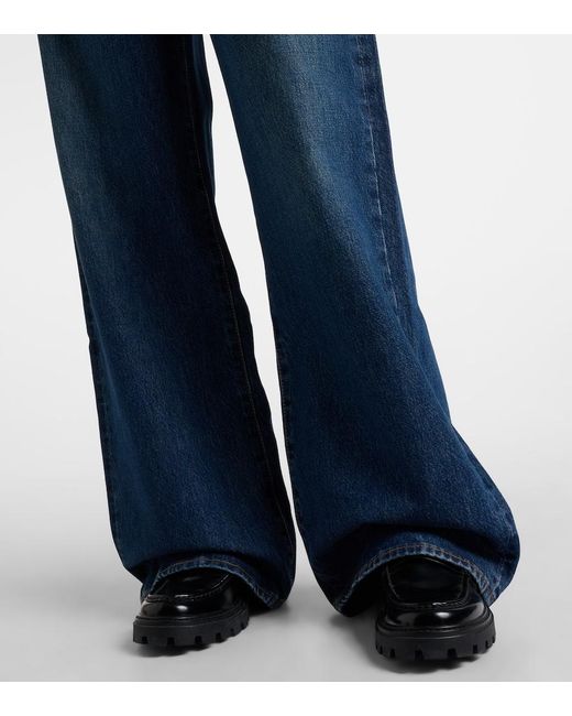 FRAME Blue Loose Low-Rise Wide-Leg Jeans