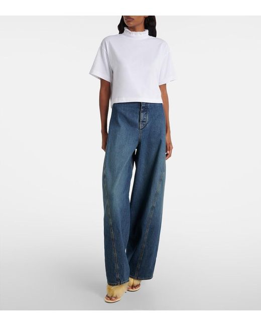 Alaïa Metallic Shearling And Leather Thong Sandals