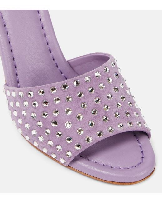 Christian Louboutin Purple Jane Embellished Suede Mules