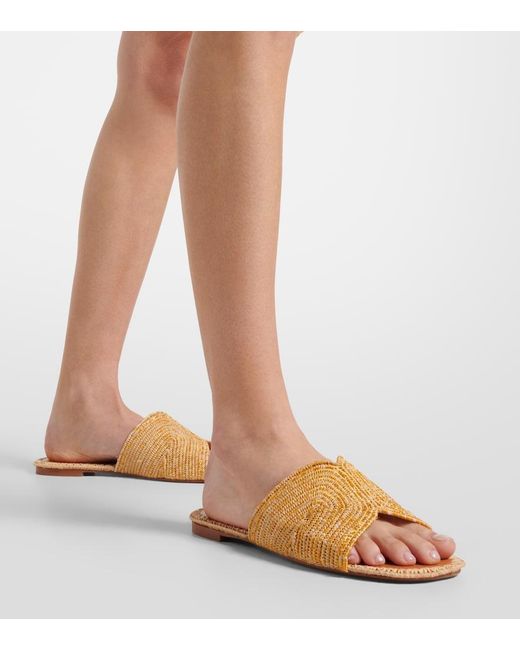 Robert Clergerie Natural Ineni Raffia Slides