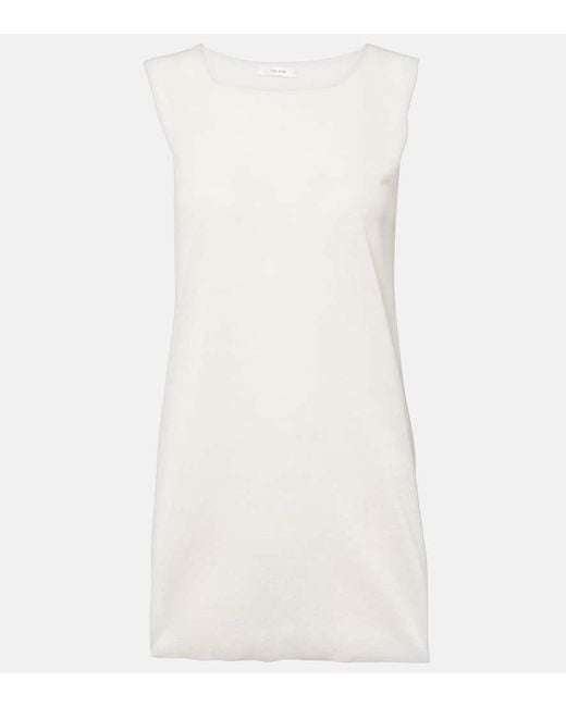 Top Jaylen En Lin Et Coton Melanges The Row en coloris White