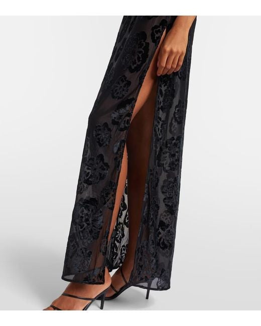 Sir Black Vittoria Embroidered Sheer Maxi Dress