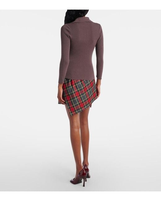 Vivienne Westwood Purple Marina Cotton And Cashmere Polo Sweater