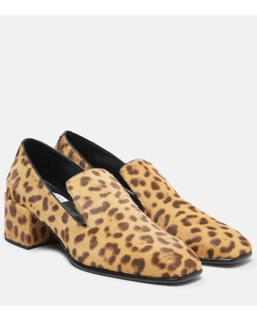 Jimmy Choo Natural Eliot Slipper 45 Leopard-Print Calf Hair Pumps