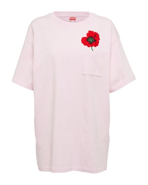 T-shirt oversize a fleurs KENZO en coloris Rose | Lyst