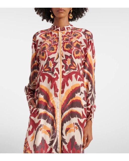 Farm Rio Red Maxikleid Toucans