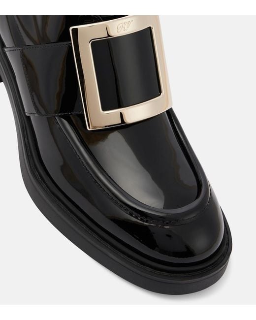 Roger Vivier Black Viv' Rangers Patent Leather Loafers