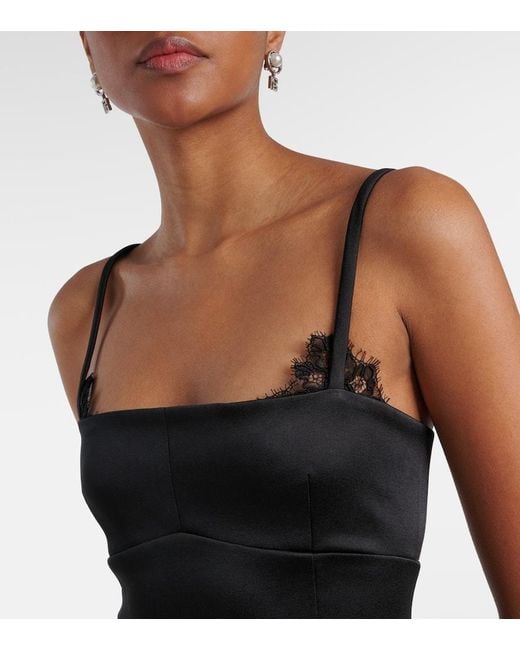 Robe Longue Poppy Column En Satin Sir en coloris Black