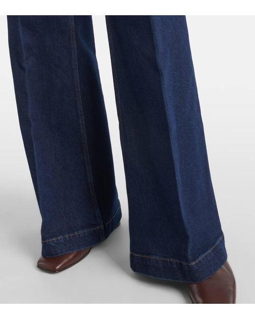 Polo Ralph Lauren Blue High-Rise Wide-Leg Jeans