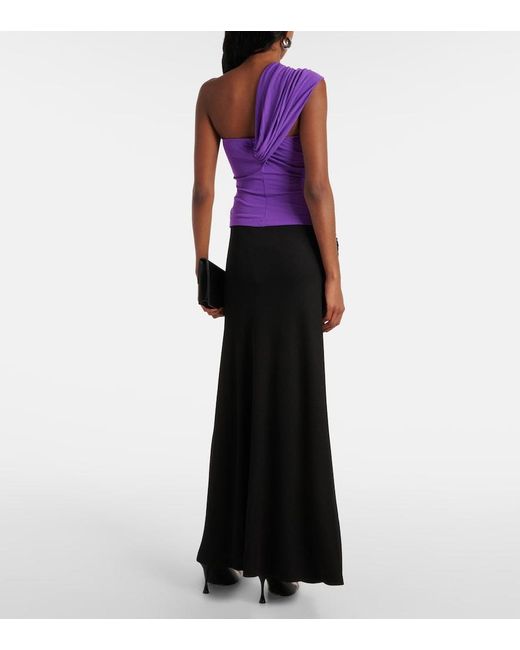 Christopher Esber Purple Helix Cutout Embellished Jersey Top
