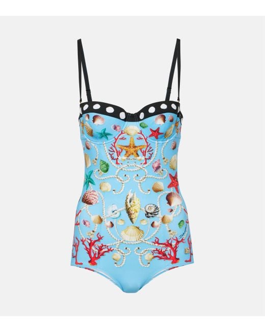 Dolce & Gabbana Blue Capri Printed Swimsuit