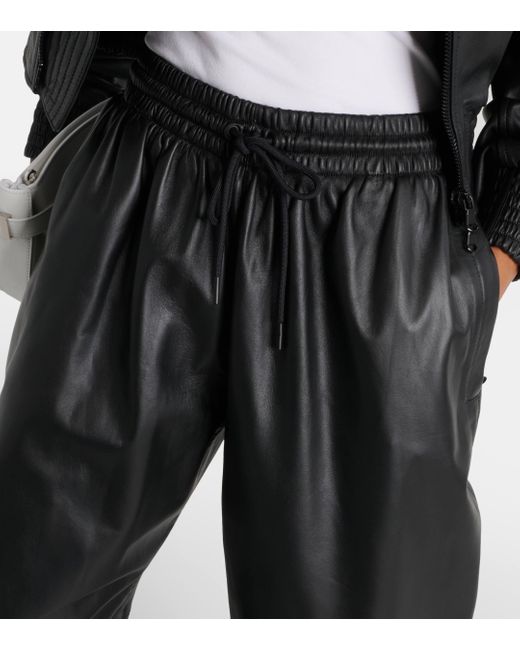 Wardrobe NYC Black Leather Wide-leg Pants