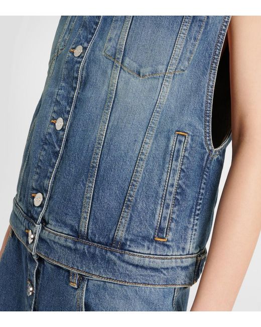 Chaleco De Denim Alaïa de color Blue
