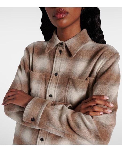 Camisa De Lana Y Cachemir A Cuadros Loro Piana de color Brown