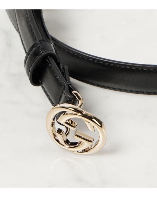 Gucci Black Interlocking G Leather Belt