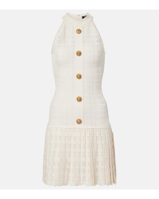 Balmain Natural Checked Minidress