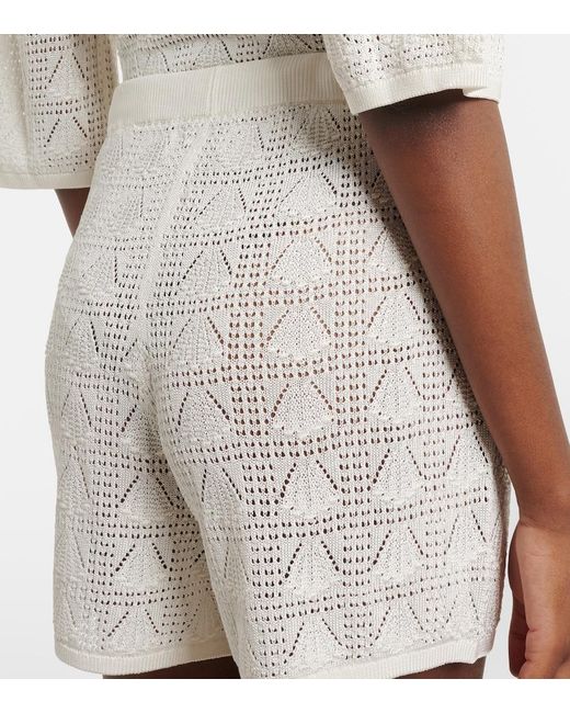 Loulou de Saison White Cortes Knitted Shorts