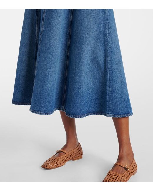 Ulla Johnson Blue Uma Denim Midi Skirt