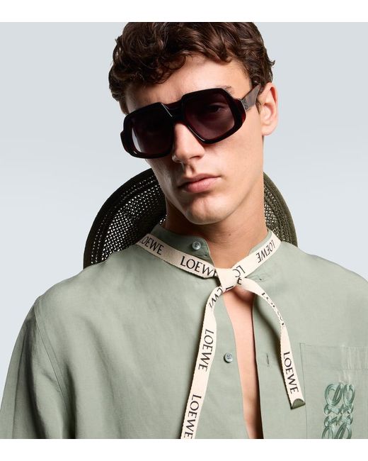 Lunettes De Soleil Anagram Oversize Loewe pour homme en coloris Blue