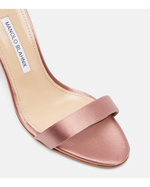 Manolo Blahnik Pink Sandalen Chaos Aus Satin