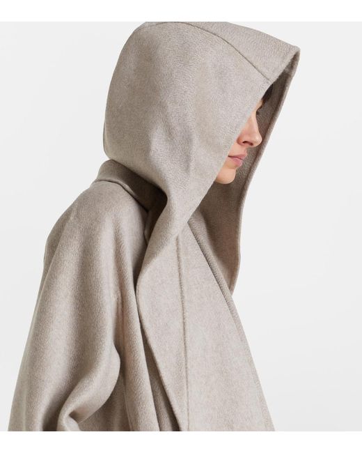 Max Mara Natural Hooded Cashmere Scarf