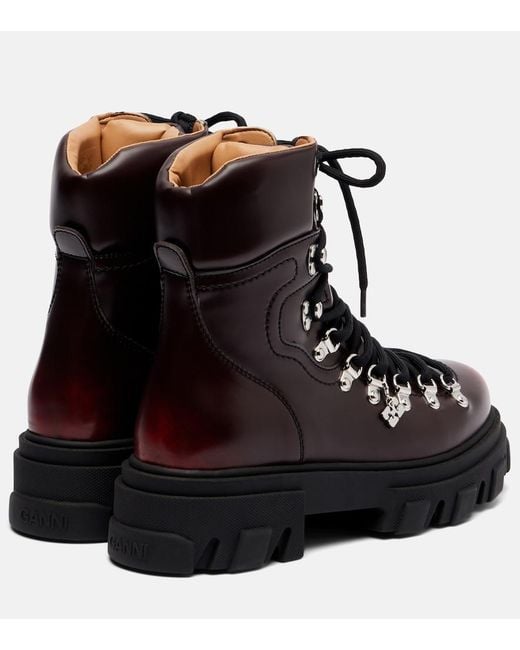 Ganni Black Platform Combat Boots