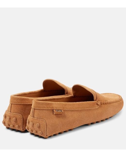Tod's Brown Mokassins Gommino Aus Veloursleder