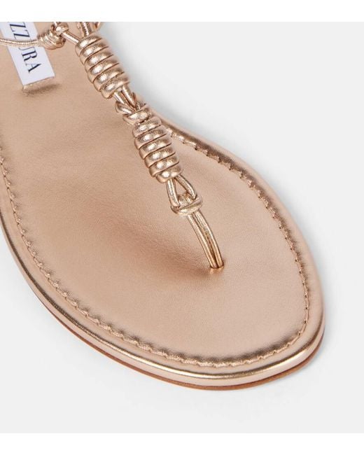Aquazzura Pink Sandalen Oaxaca Aus Metallic-Leder