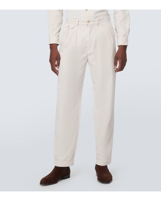 Pantalon droit en velours cotele Polo Ralph Lauren pour homme en coloris White