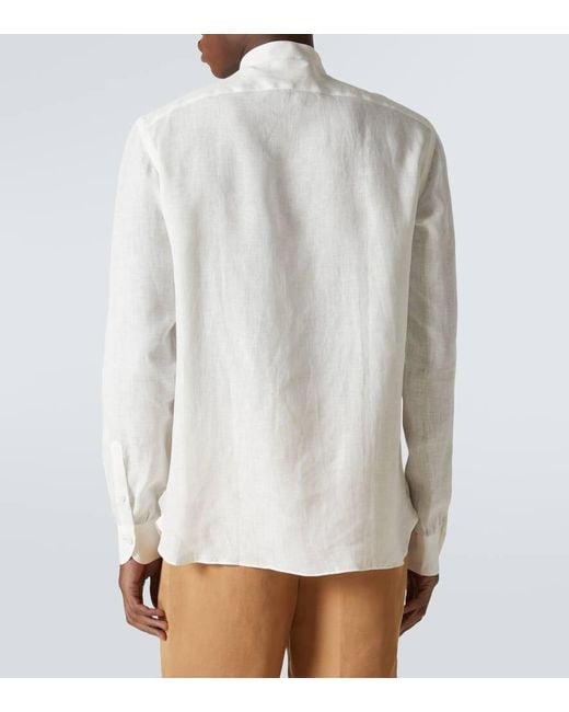Rubinacci White Linen Shirt for men