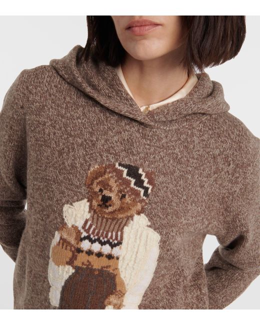Polo Ralph Lauren Brown Knitted Polo Bear Hoodie