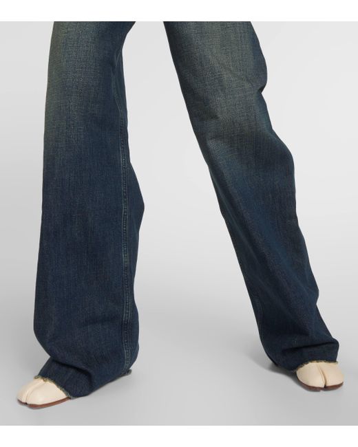 MM6 by Maison Martin Margiela Blue High-rise Wide-leg Jeans