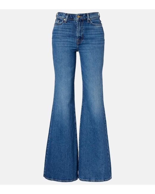 Jeans Flared Retro Flare De Tiro Medio 7 For All Mankind de color Blue