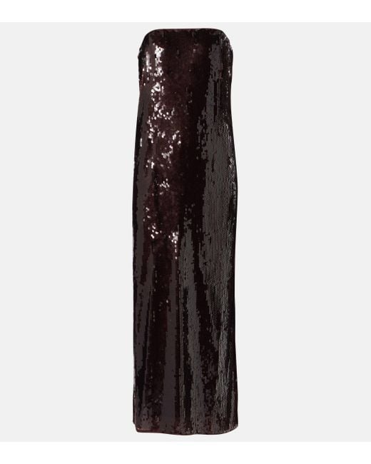 Staud Black Casey Sequined Maxi Dress