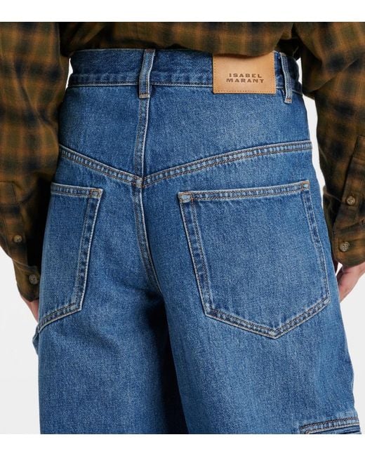 Isabel Marant Blue Solene Cargo Jeans