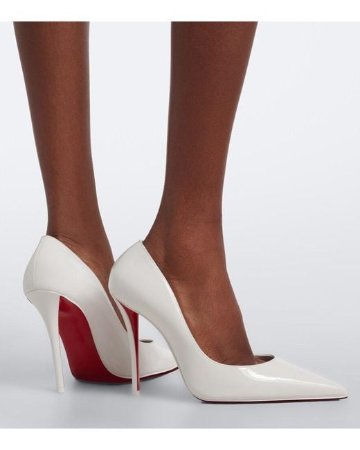 Christian Louboutin White Miss Z Patent Leather Pumps