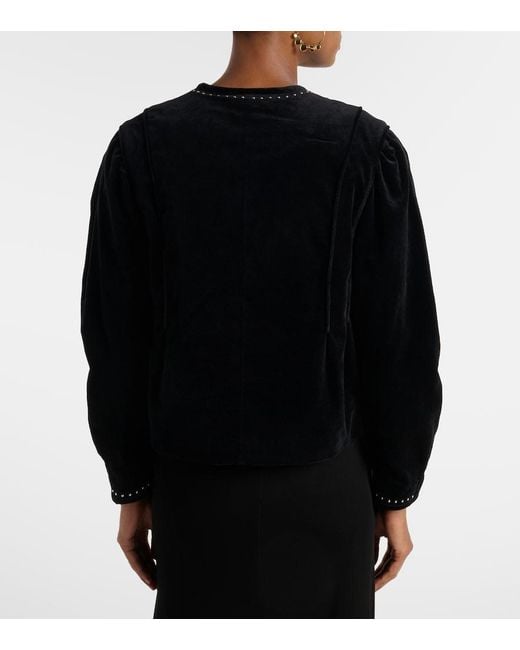 Isabel Marant Black Pietra Embellished Cotton Jacket