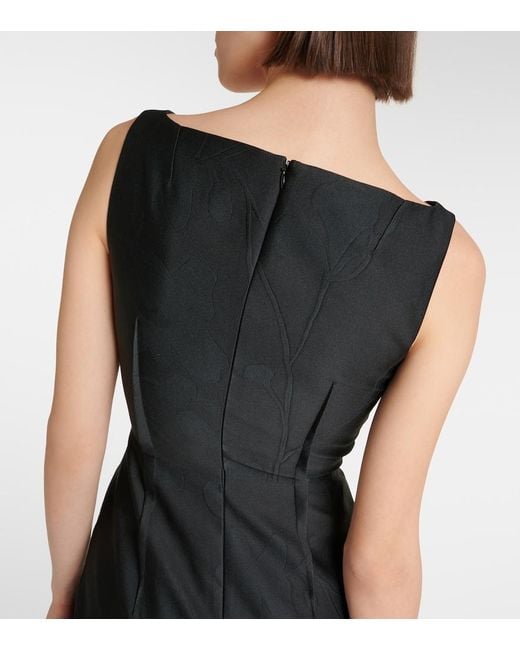 Emilia Wickstead Black Illyse Floral Midi Dress