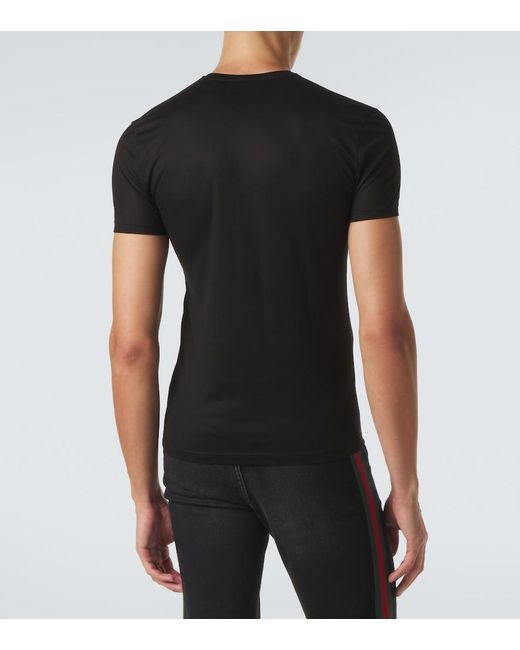 Gucci Black Silk Jersey T-Shirt for men