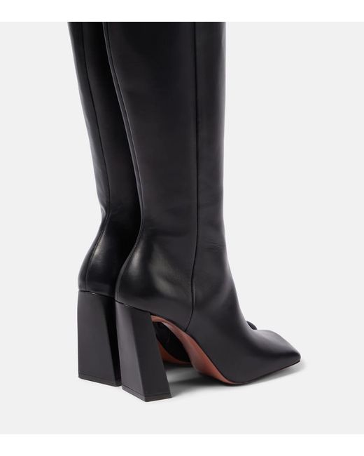 amina black leather boots