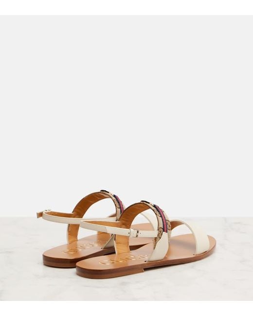 Gucci Brown Sandalen Interlocking G Aus Canvas Mit Leder