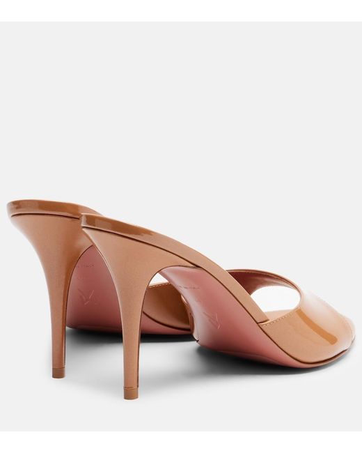 AMINA MUADDI Pink Elodie 90 Patent Leather Mules