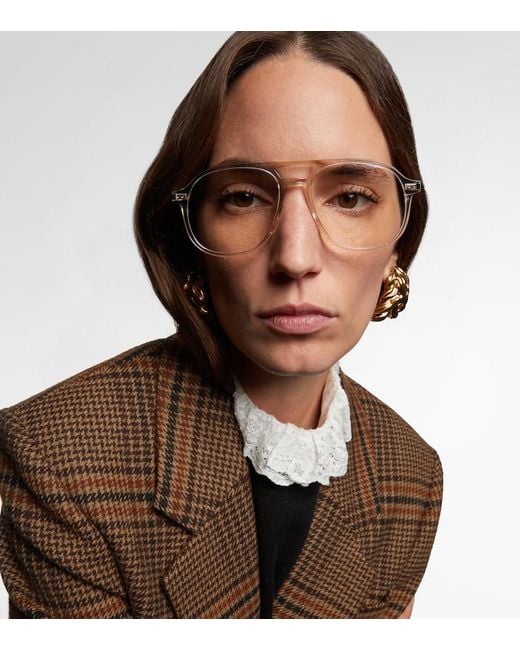 Saint Laurent Natural Ultra Leger Aviator Sunglasses