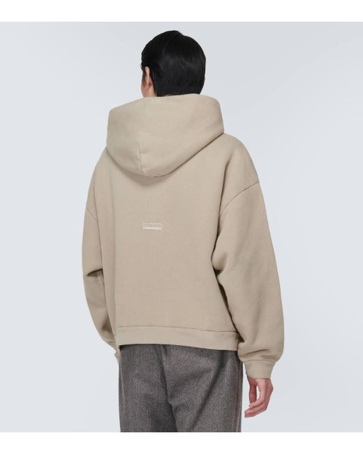 Acne Natural Cropped Cotton Jersey Hoodie for men