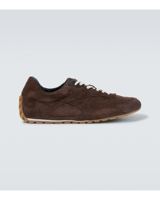 Bottega Veneta Brown Orbit Flash Suede Sneakers for men