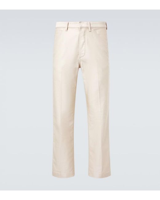 Tom Ford Natural Cotton Satin Straight Pants for men
