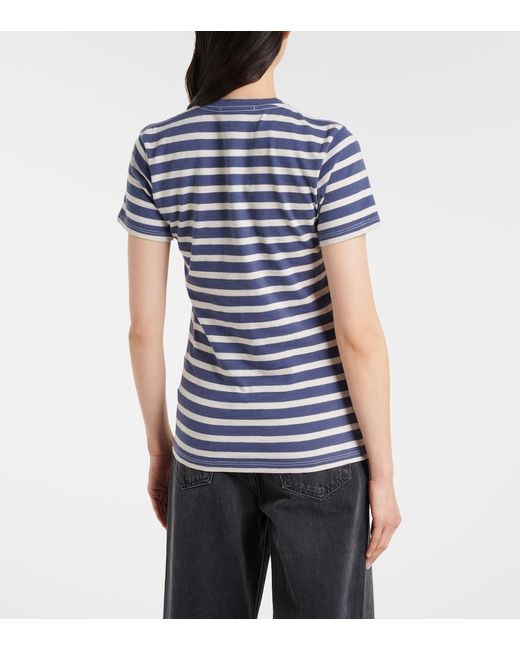 Nili Lotan Blue Lana Striped Cotton Jersey T-Shirt