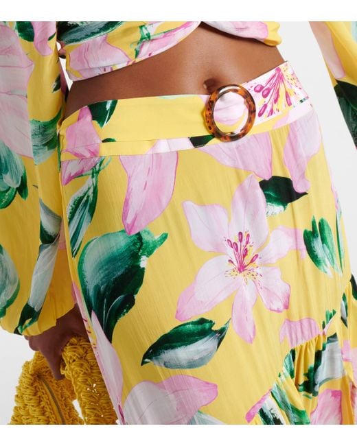 Alexandra Miro Yellow Tina Floral Maxi Skirt