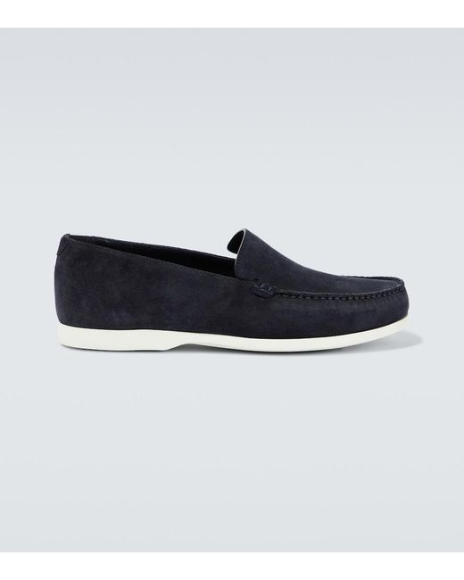 Manolo Blahnik Blue Monaco Suede Loafers for men